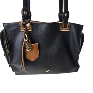 Black Shoulder Handbag with Long Handle Strap